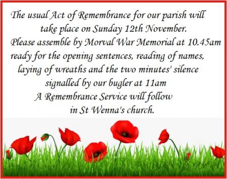 Morval Remembrance Sunday